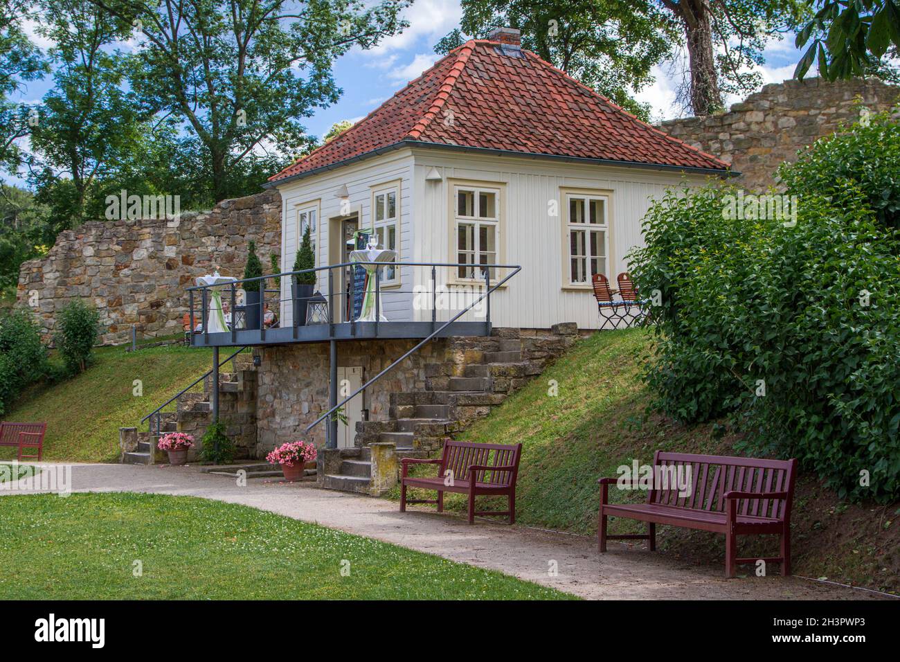 Pictures from the Blankenburg Harz Castle Park Stock Photo