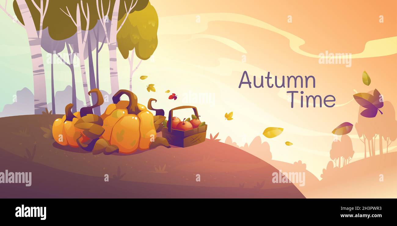 flat autumn background vector design illustration Stock Vector