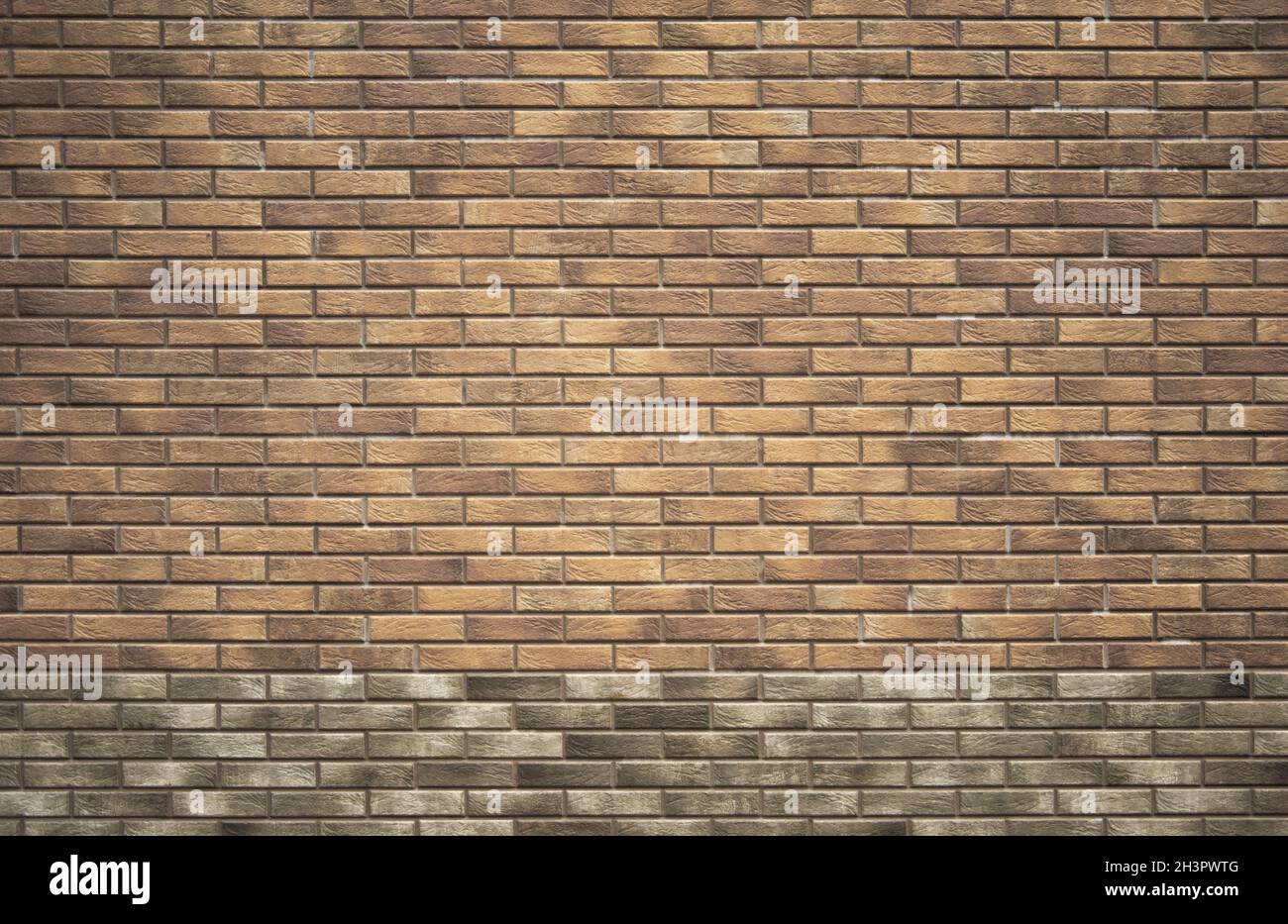 Brown brick background with gray border. Brick wall. Stock Photo