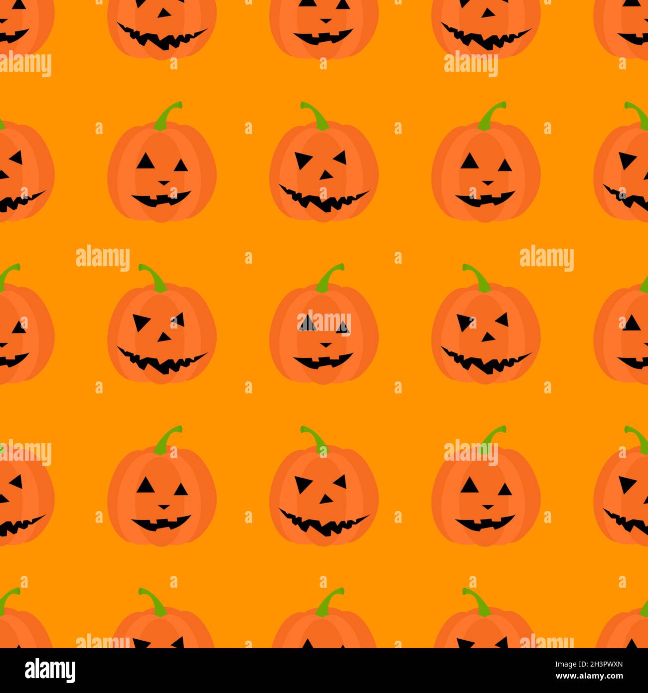 Flat vector illustration. Halloween seamless pattern with pumpkin on ...