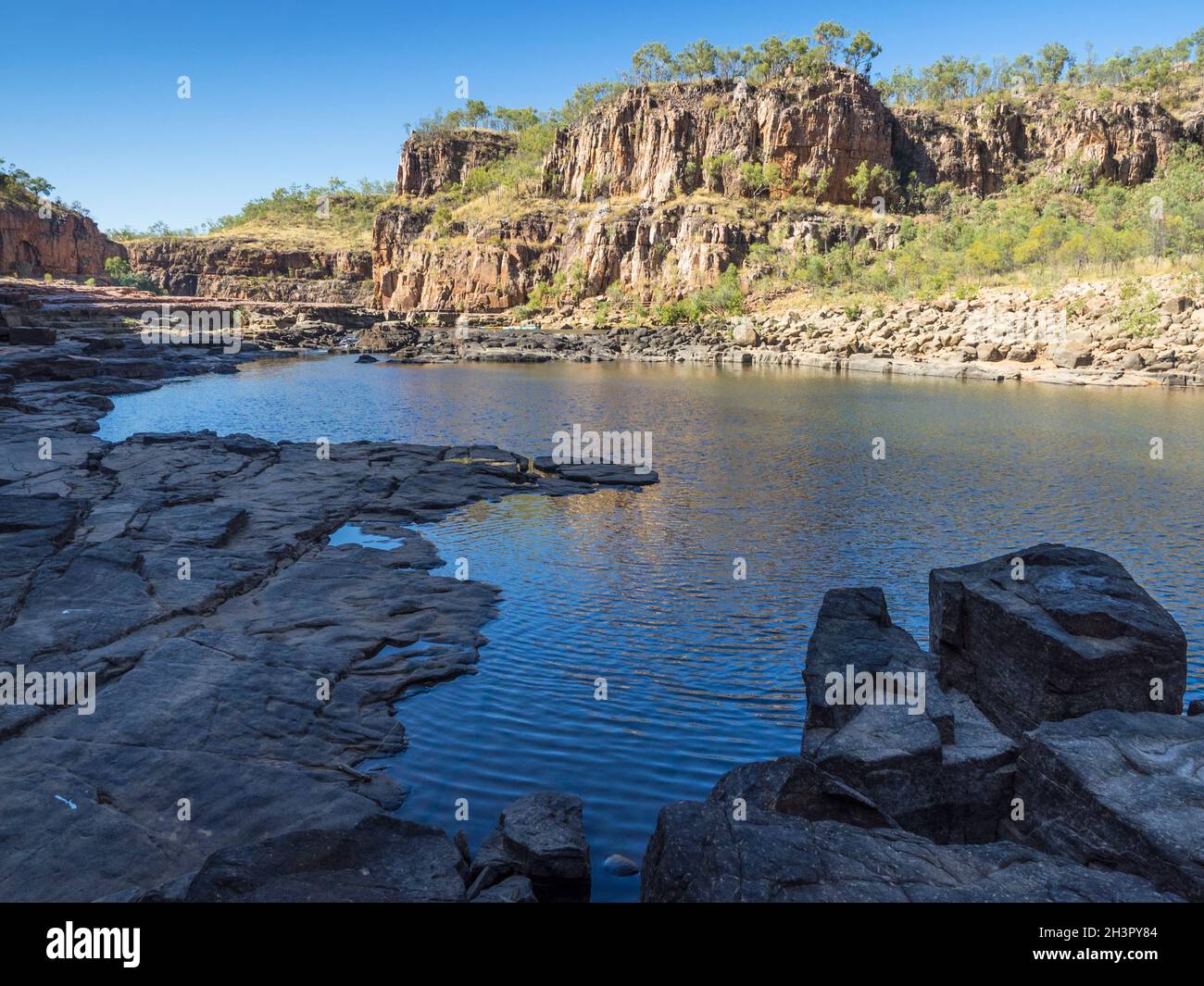 Rock pools between the first and second gorges, Nitmiluk National Park, Northern Territory Stock Photo