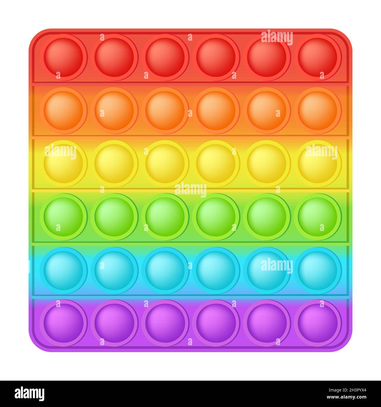 Popit figure square as a fashionable silicon toy for fidgets. Addictive anti  stress toy in bright rainbow colors. Bubble anxiety developing pop it toy  Stock Vector Image & Art - Alamy