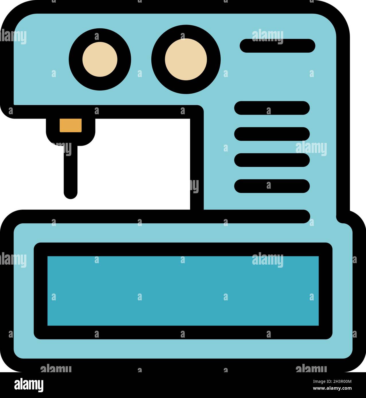 Automatic sewing machine icon. Outline automatic sewing machine vector icon color flat isolated Stock Vector