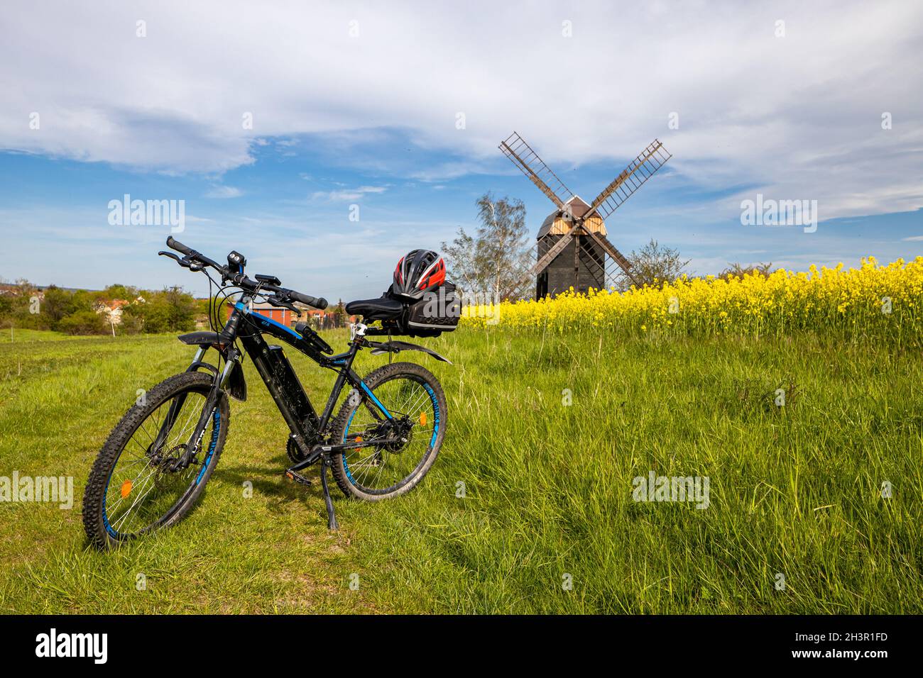 Windmill Sargstedt in the Huy Stock Photo