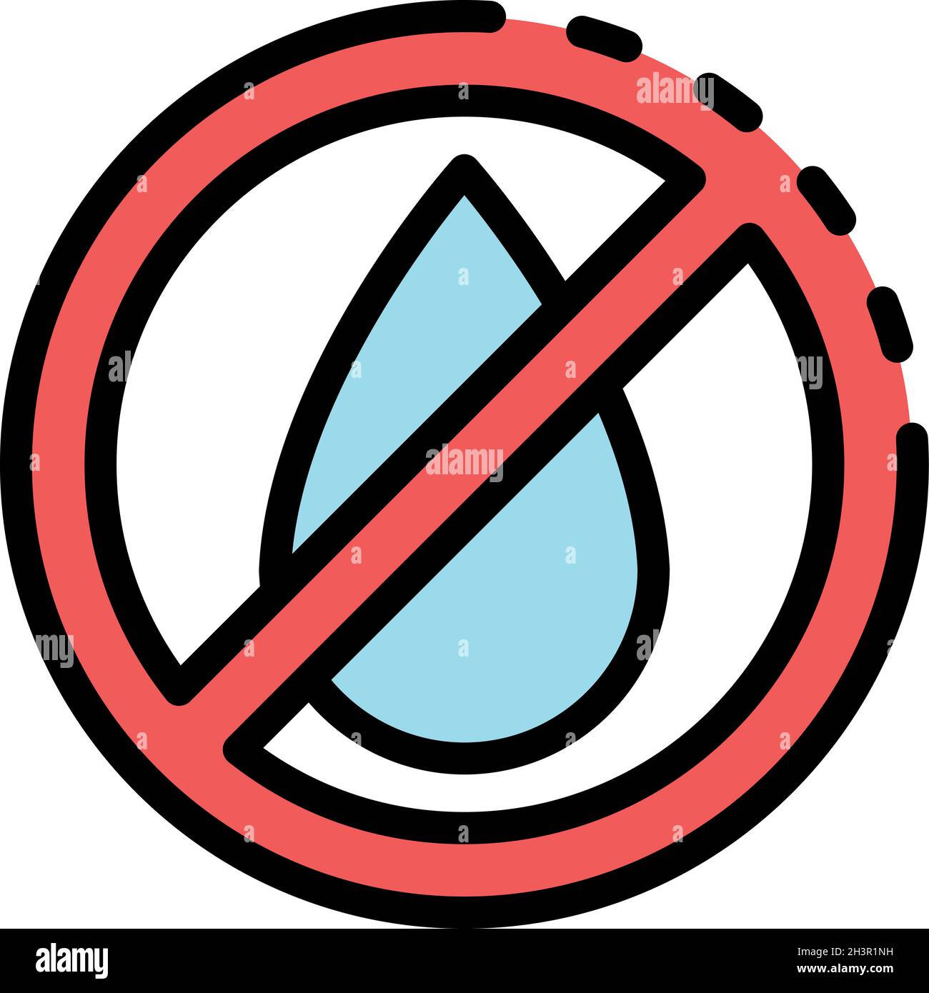 No water digestion icon. Outline no water digestion vector icon color ...
