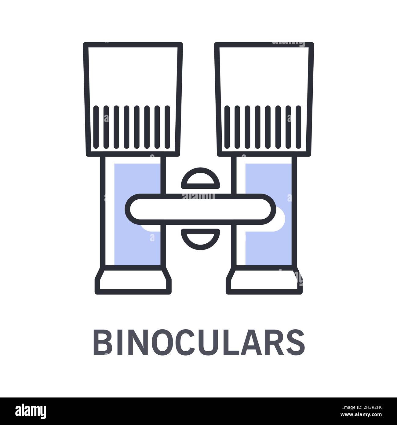 Binoculars isolated icon, vision tool or device with zoom Stock Vector
