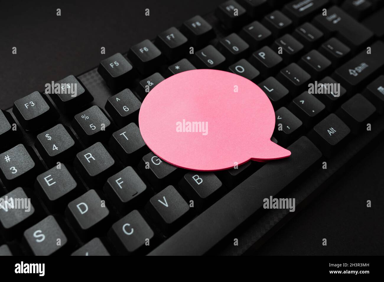 Sticky Note Placed On Keys. Notes On Keyboard, Speech Cloud Shape Note ...
