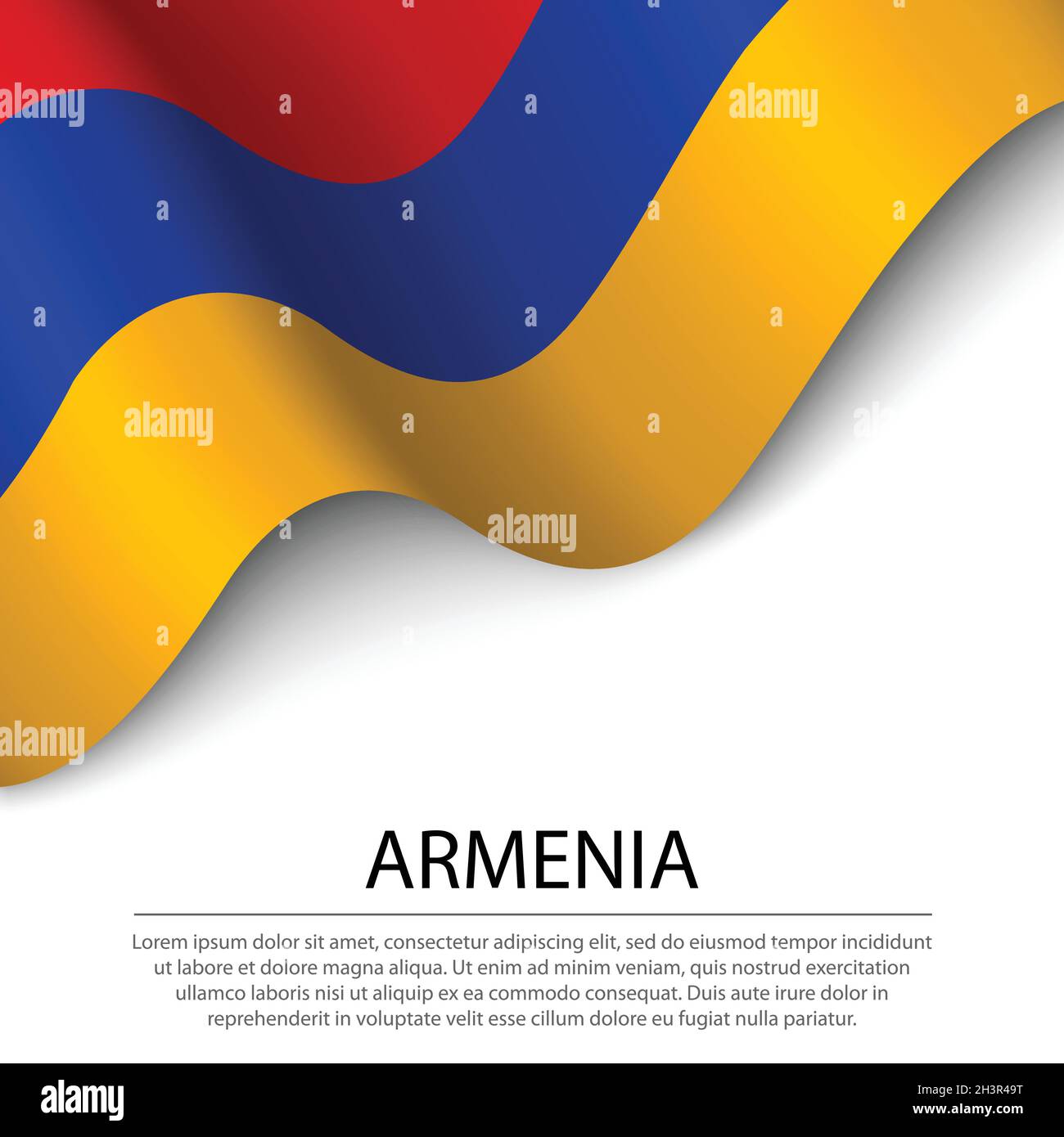 Waving flag of Armenia on white background. Banner or ribbon vector ...