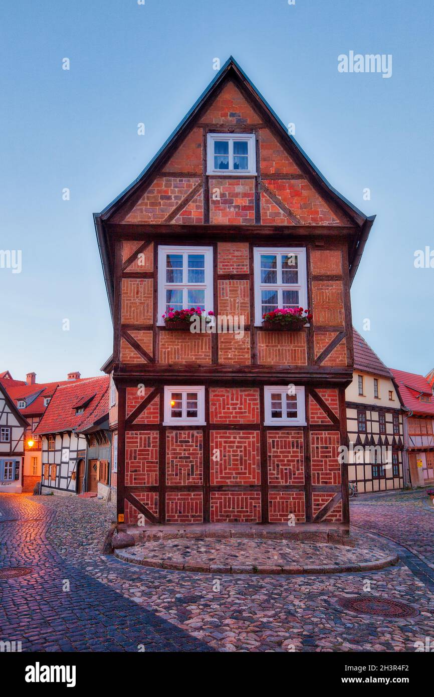 Pictures Evening walk through the world heritage city Quedlinburg harz Stock Photo