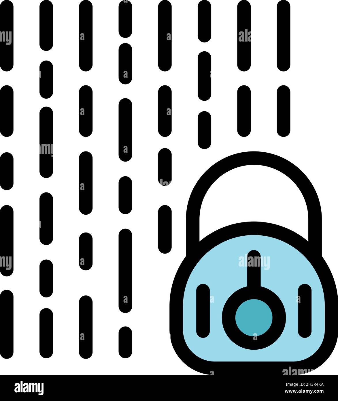 Secured personal files icon. Outline secured personal files vector icon color flat isolated Stock Vector