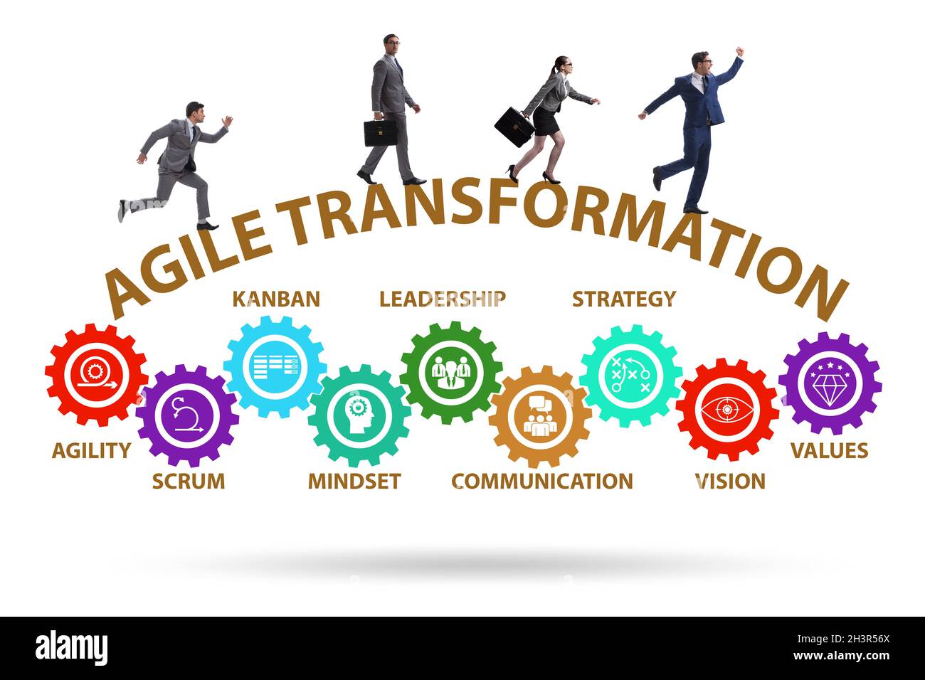 Concept of agile transformaion and reorganisation Stock Photo