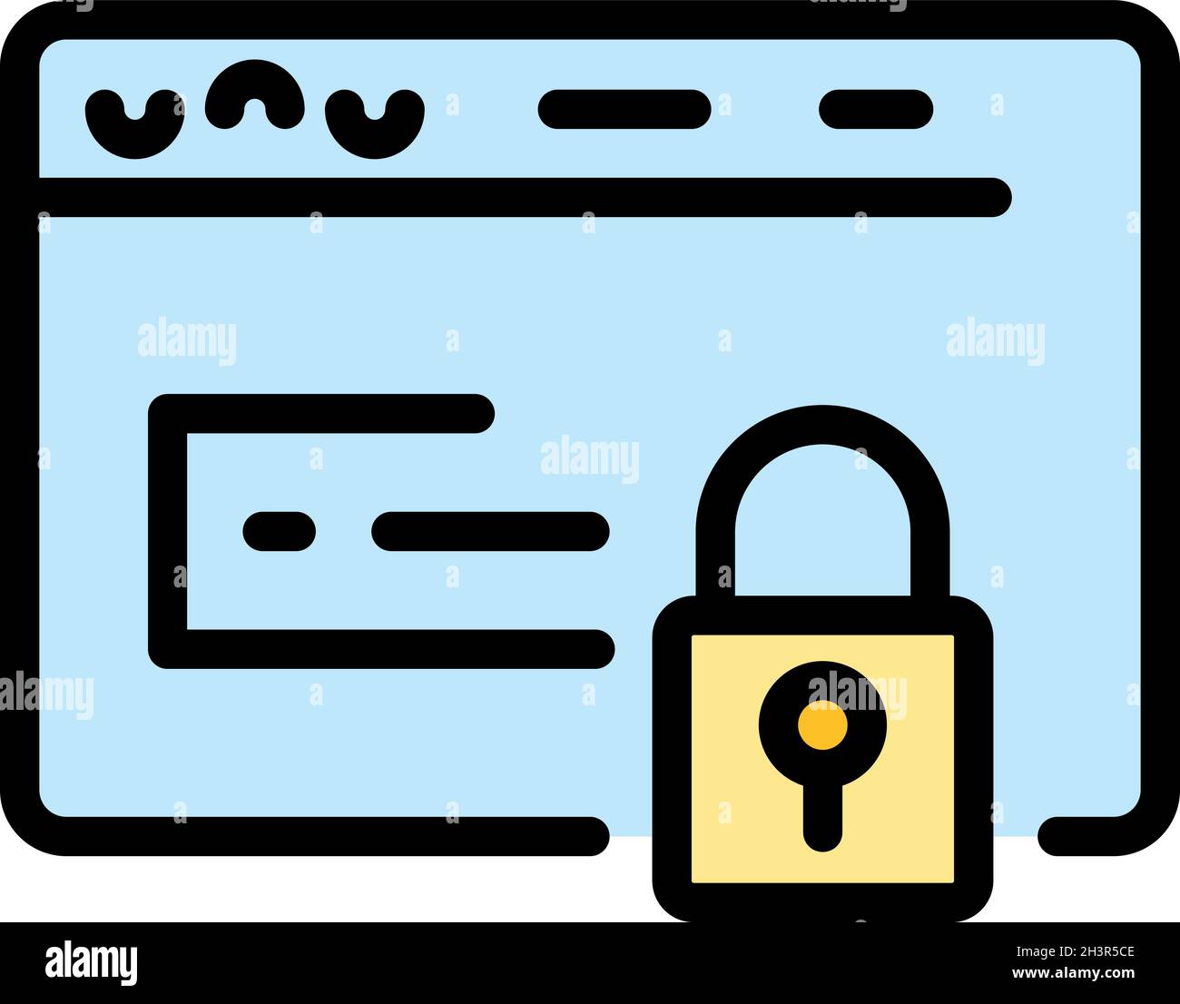 Web safe authentication icon. Outline web safe authentication vector icon color flat isolated Stock Vector