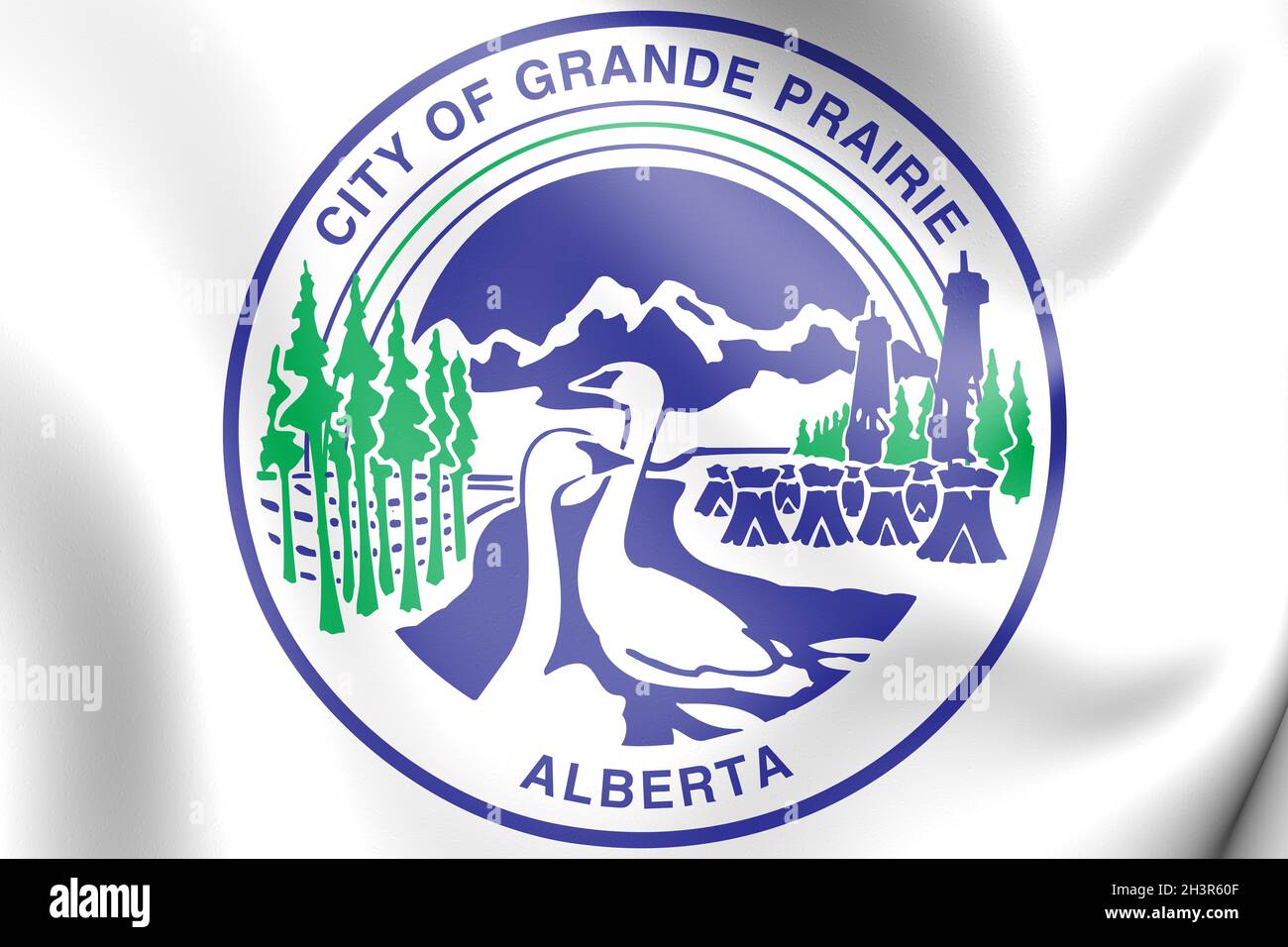 3D Seal of Grande Prairie (Alberta), Canada. 3D Illustration Stock