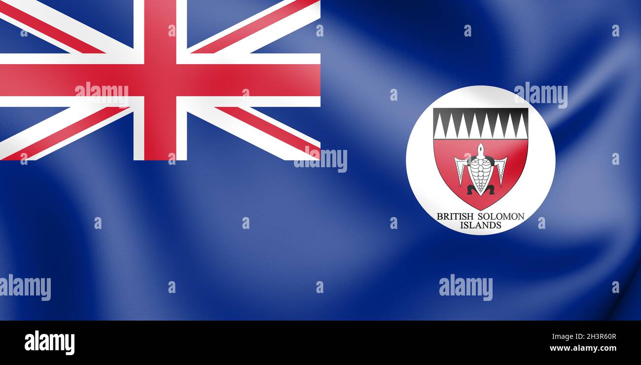 3D Flag of Solomon islands (1947-1956). 3D Illustration Stock Photo - Alamy