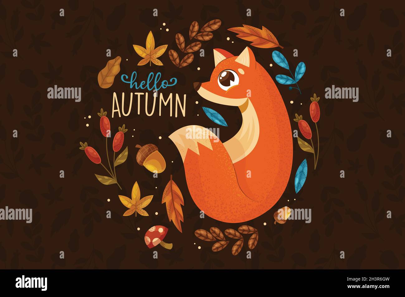 flat  autumn background vector design illustration Stock Vector