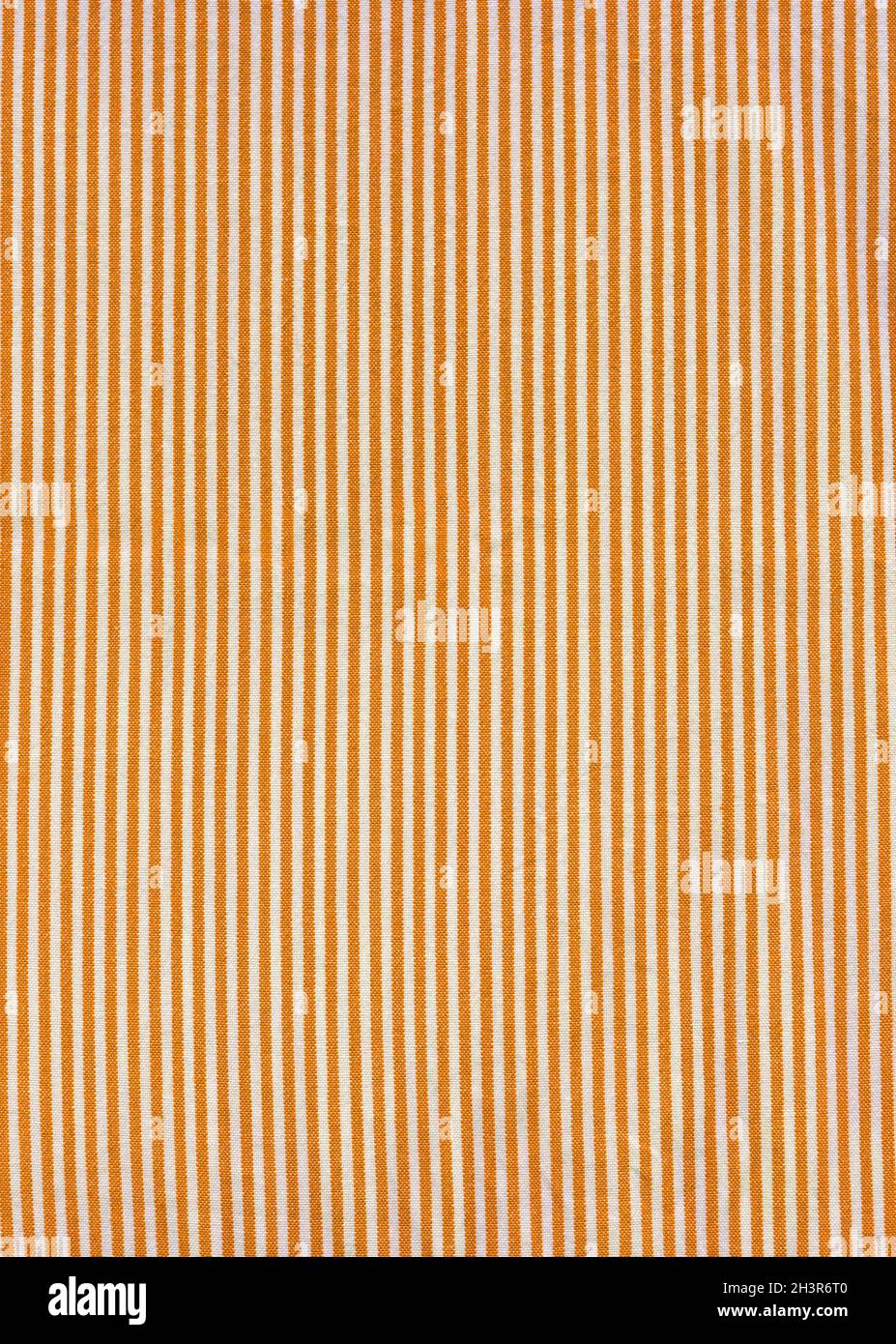 Orange striped tablecloth background texture Stock Photo