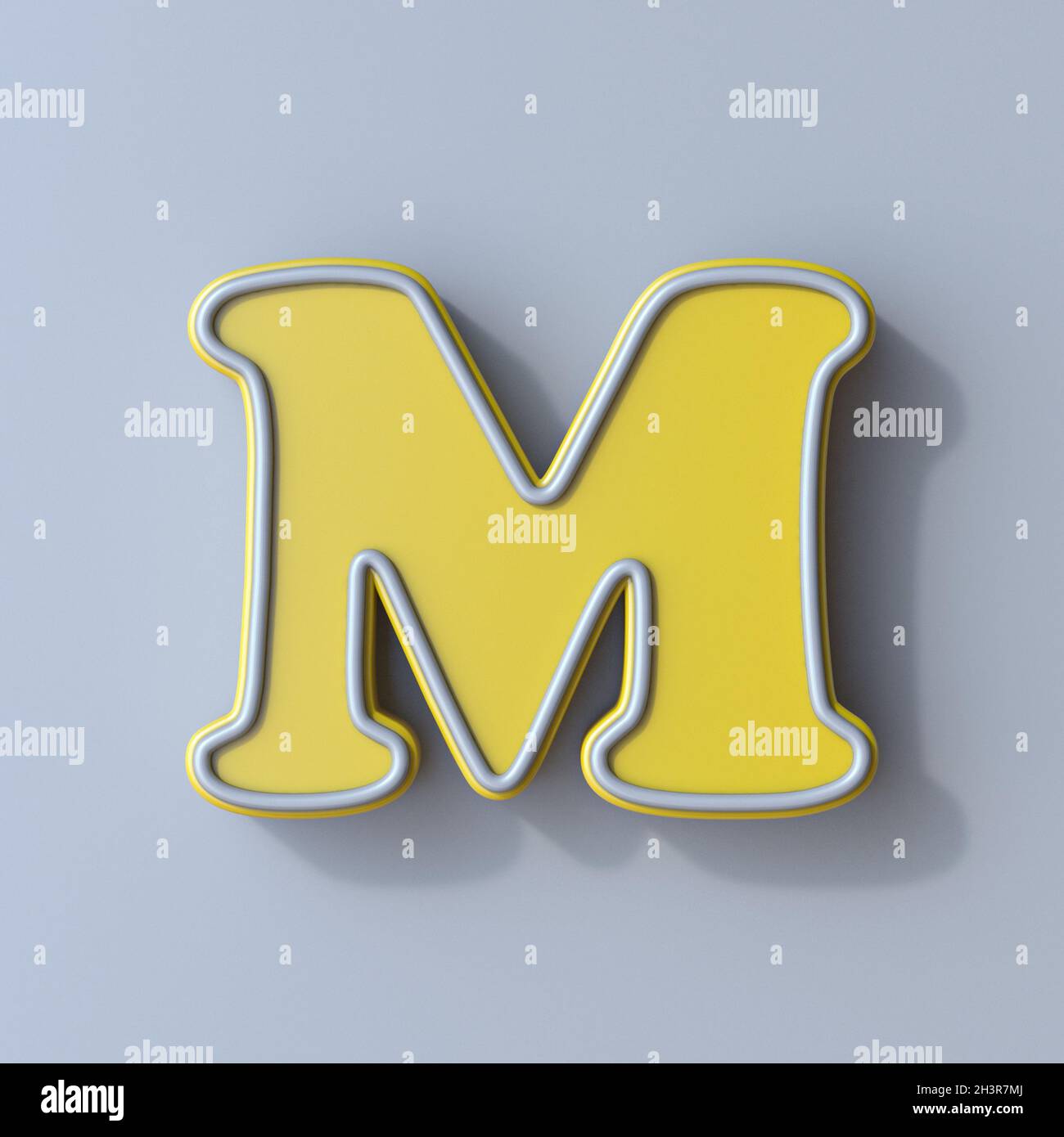 Yellow cartoon font Letter M 3D Stock Photo - Alamy