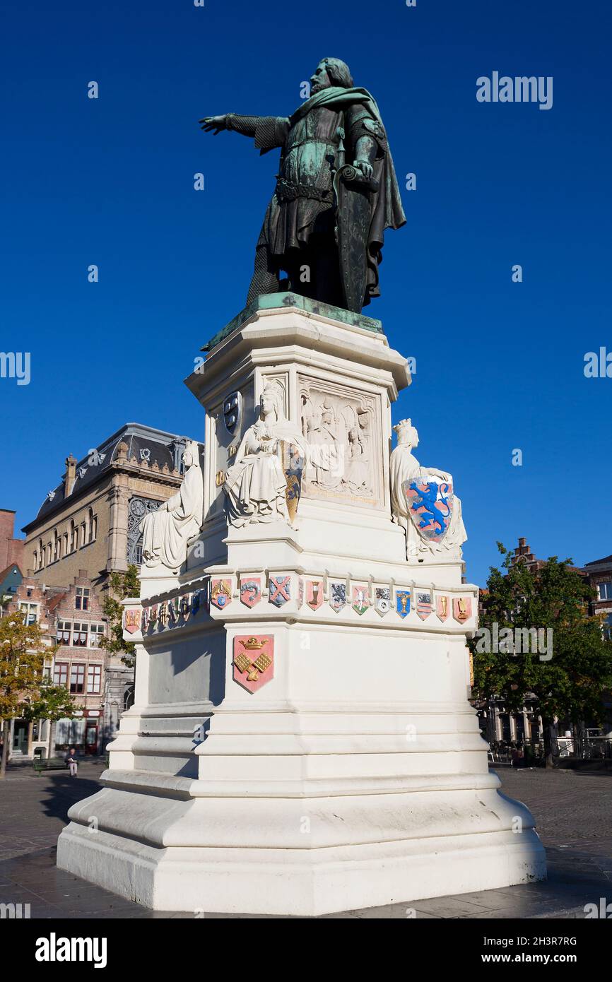 Statue in Ghent, East Flanders, Belgium Stock Photo