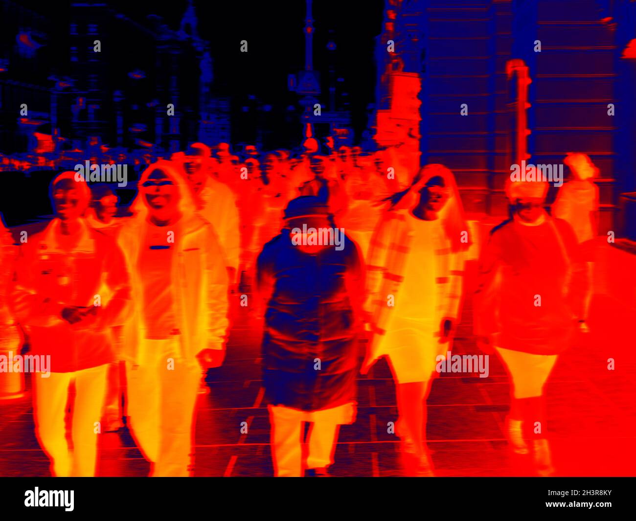 Passers-by infrared Stock Photo