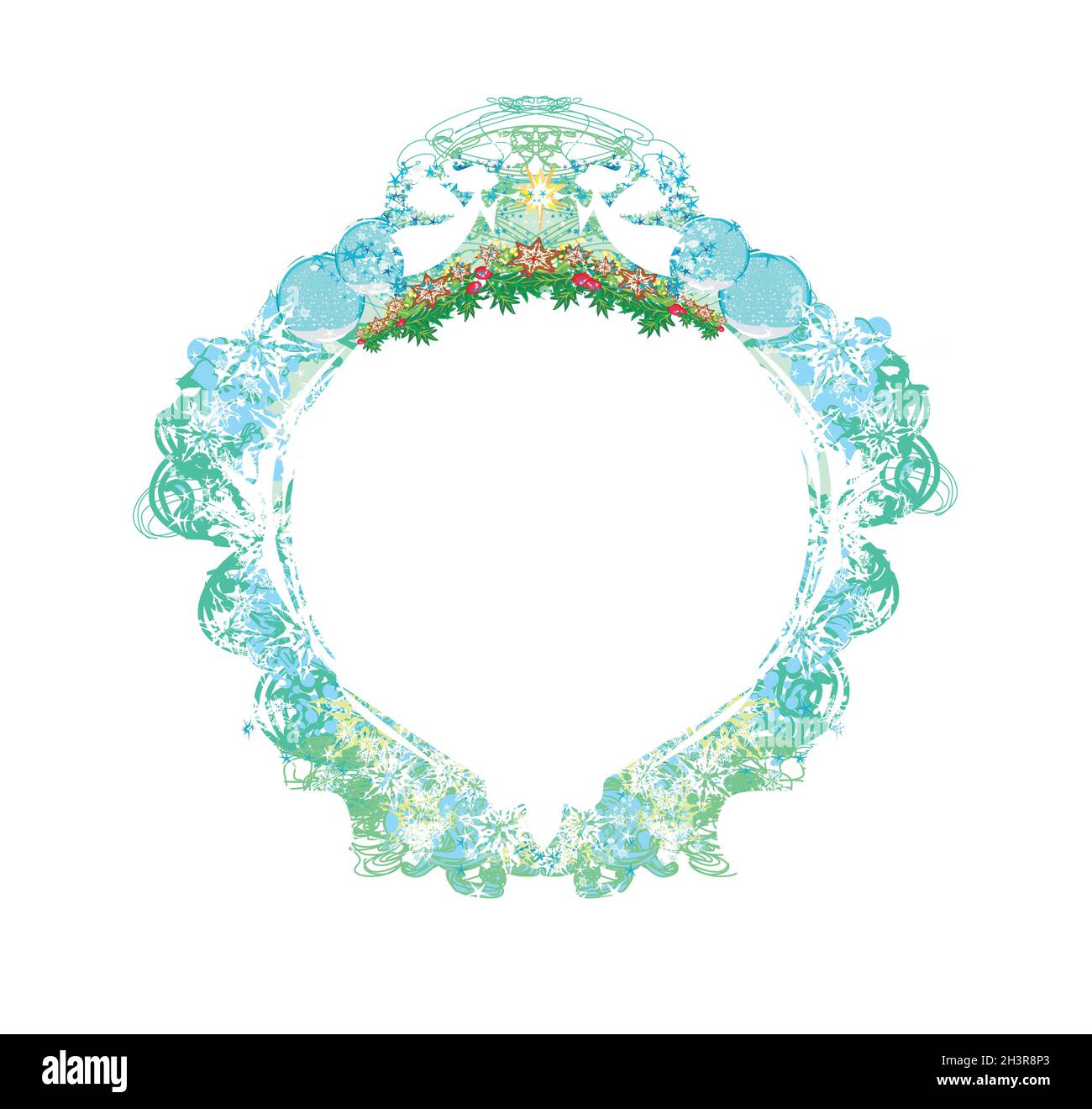 Abstract Christmas card with angels Stock Vector