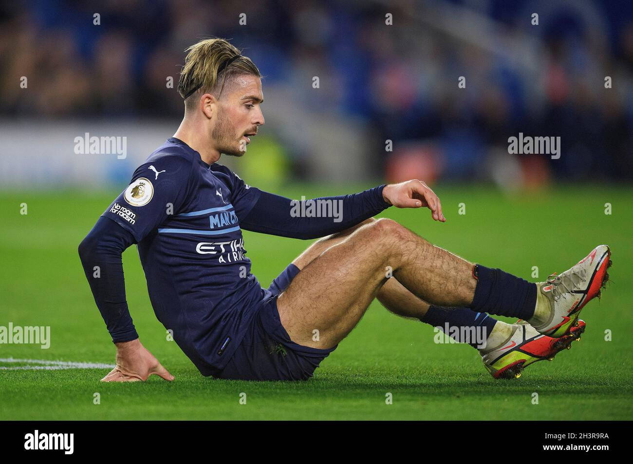Manchester City's Jack Grealish during the game at the Amex Stadium, Brighton. Picture : Mark Pain / Alamy Stock Photo