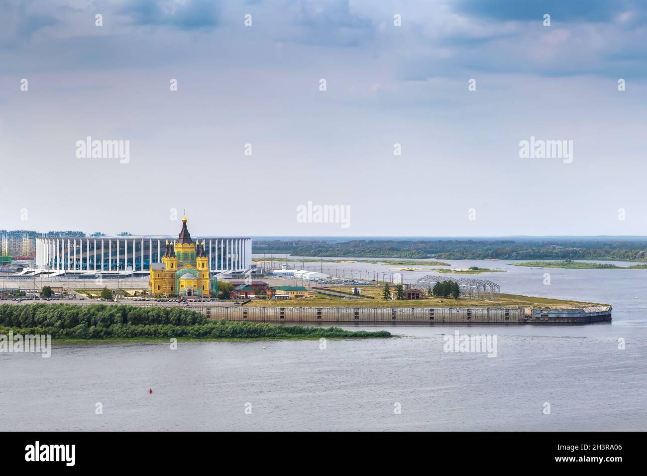 The confluence of the Oka and Volga rivers, Nizhny Novgorod, Russia Stock Photo