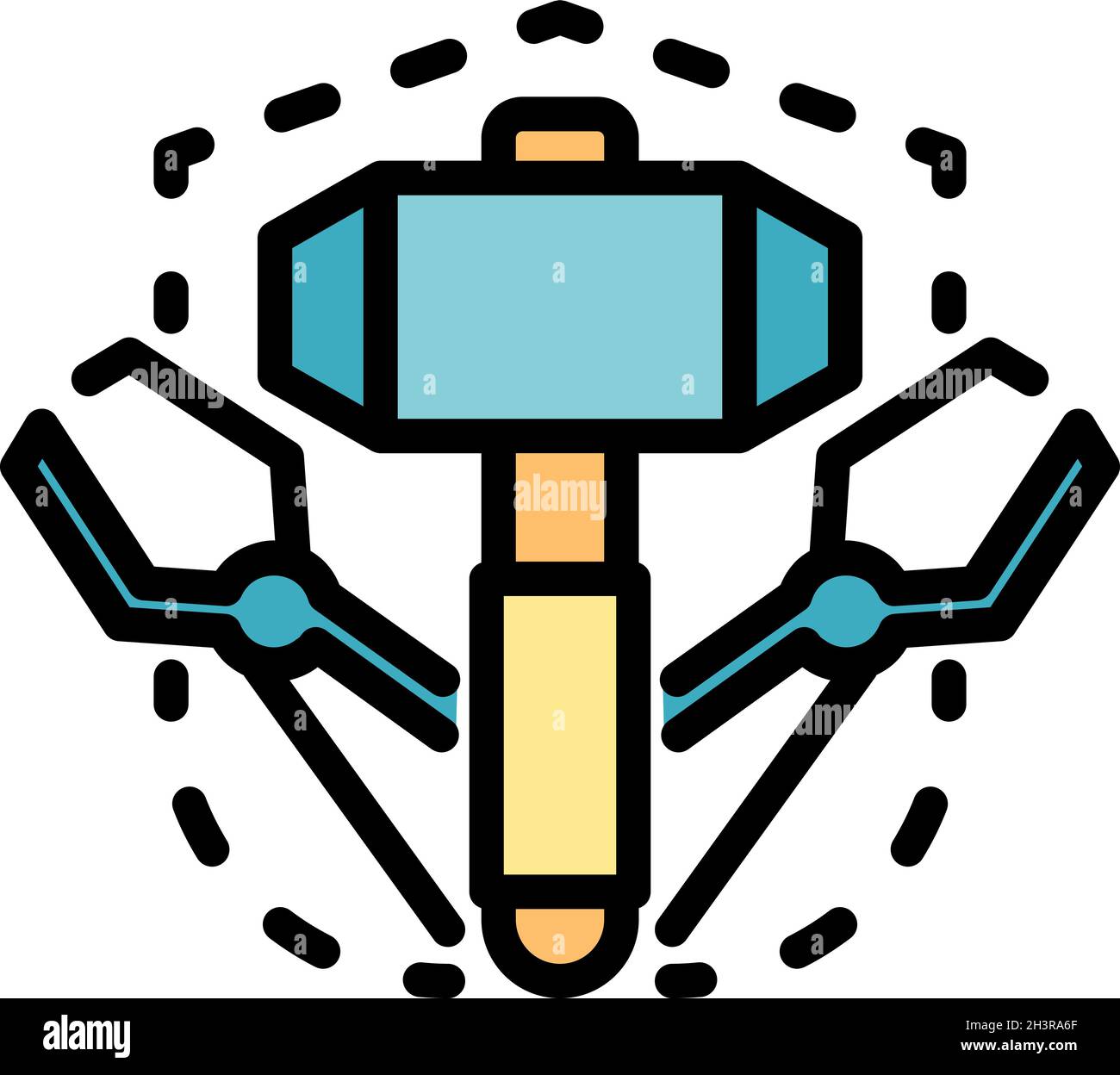 Blacksmith tools icon. Outline blacksmith tools vector icon color flat ...