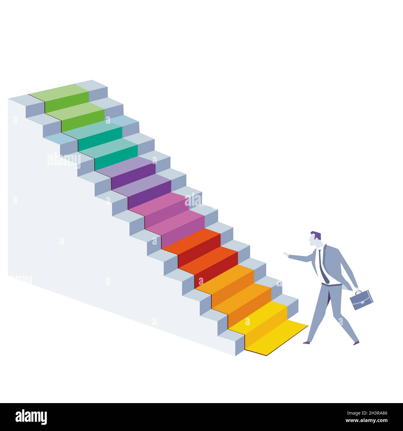 Stair steps career advancement concept, illustration Stock Photo