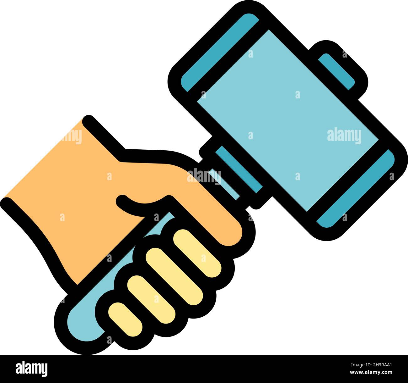 Blacksmith sledgehammer icon. Outline blacksmith sledgehammer vector icon color flat isolated Stock Vector