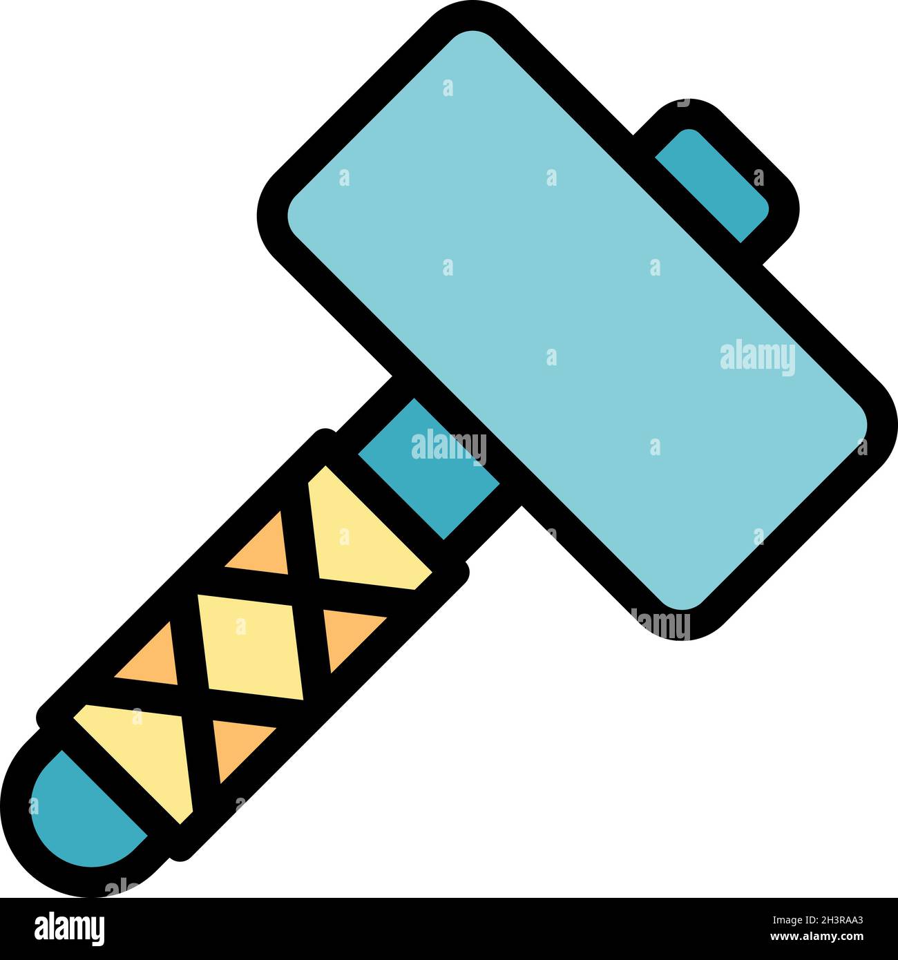 Sledgehammer icon. Outline sledgehammer vector icon color flat isolated Stock Vector