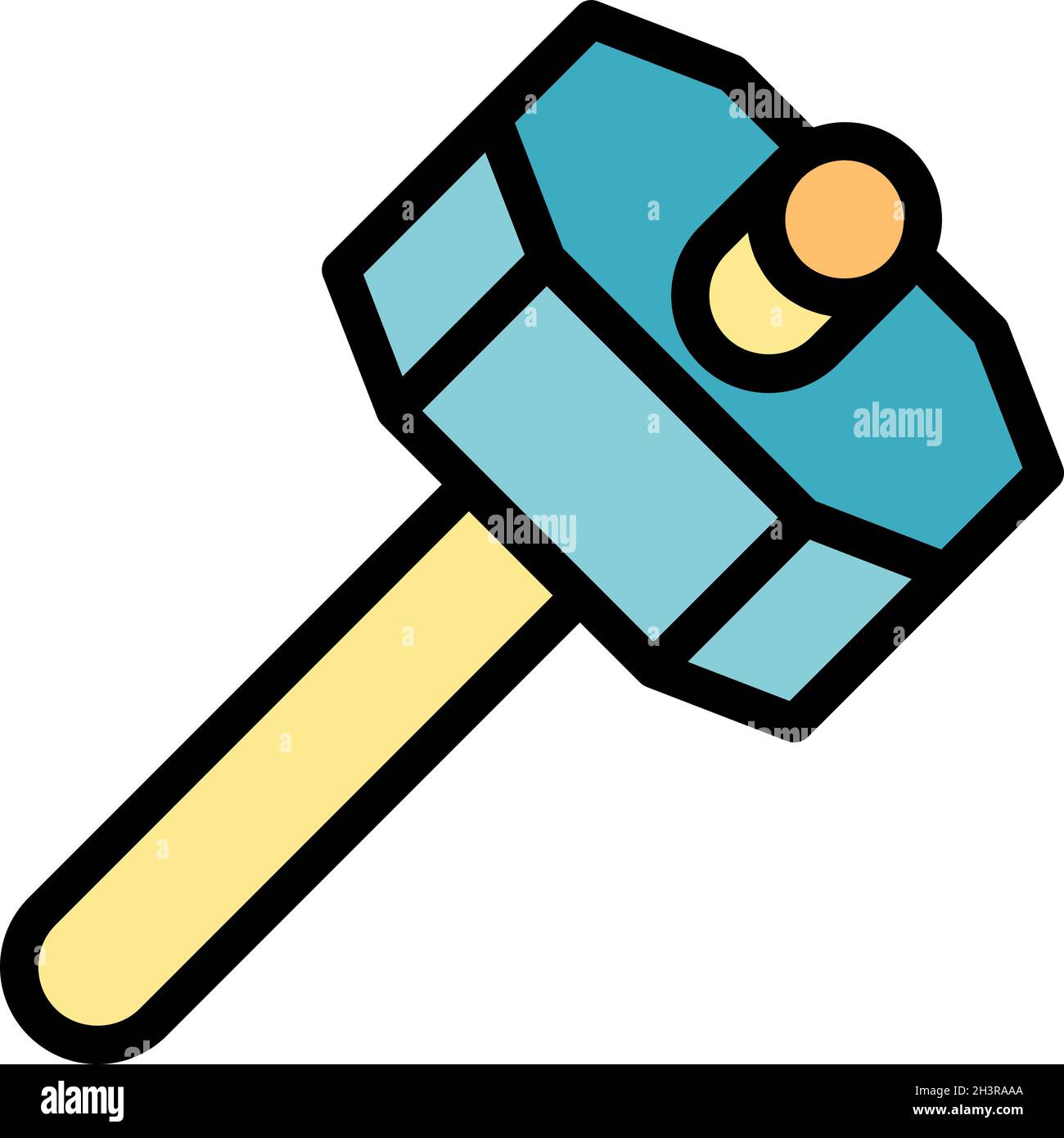 Blacksmith sledge hammer icon. Outline blacksmith sledge hammer vector icon color flat isolated Stock Vector