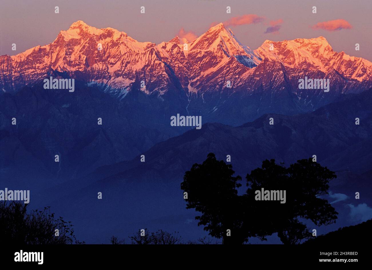 Nepal, Gorkha region, Ganesh Himal mountain range Stock Photo
