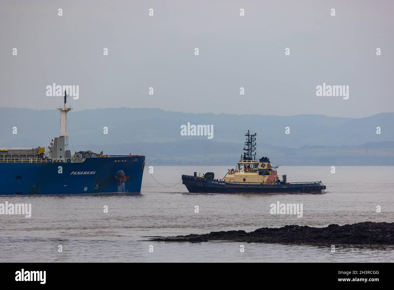 General cargo vessel Panamana heading into Royal Portbury docks Stock ...