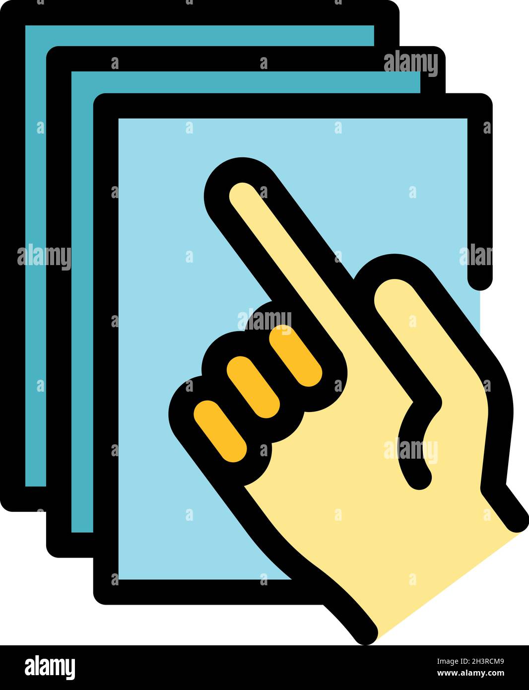 Documents icon. Outline documents vector icon color flat isolated Stock ...