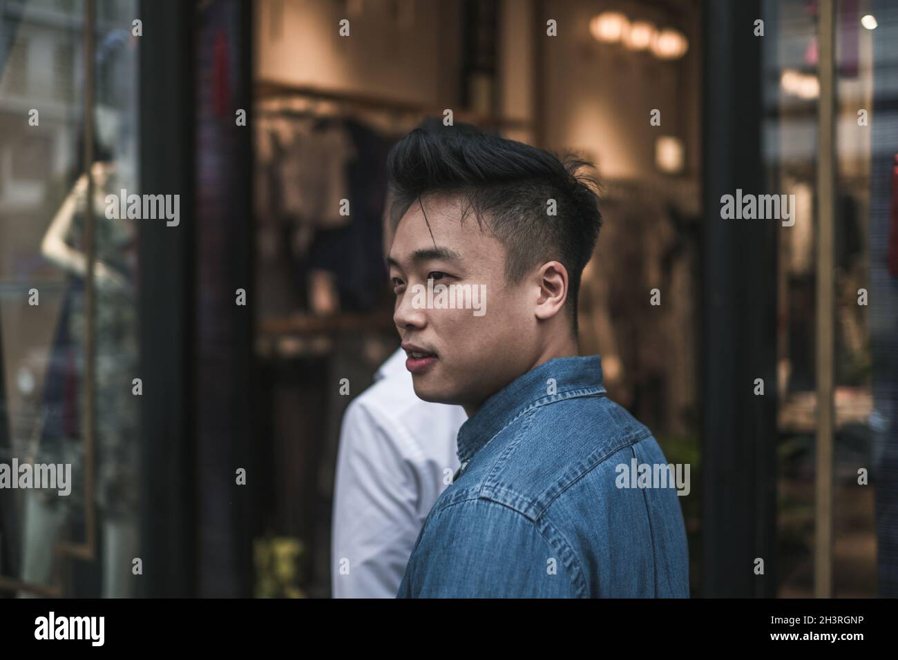 Portrait Young Chinese man face frontal Stock Photo - Alamy
