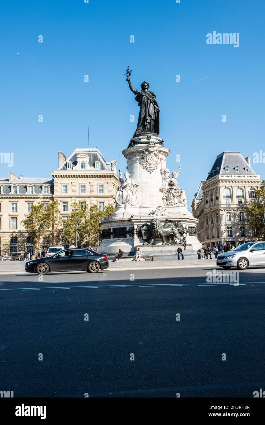 Place de la République, Paris Stock Photo