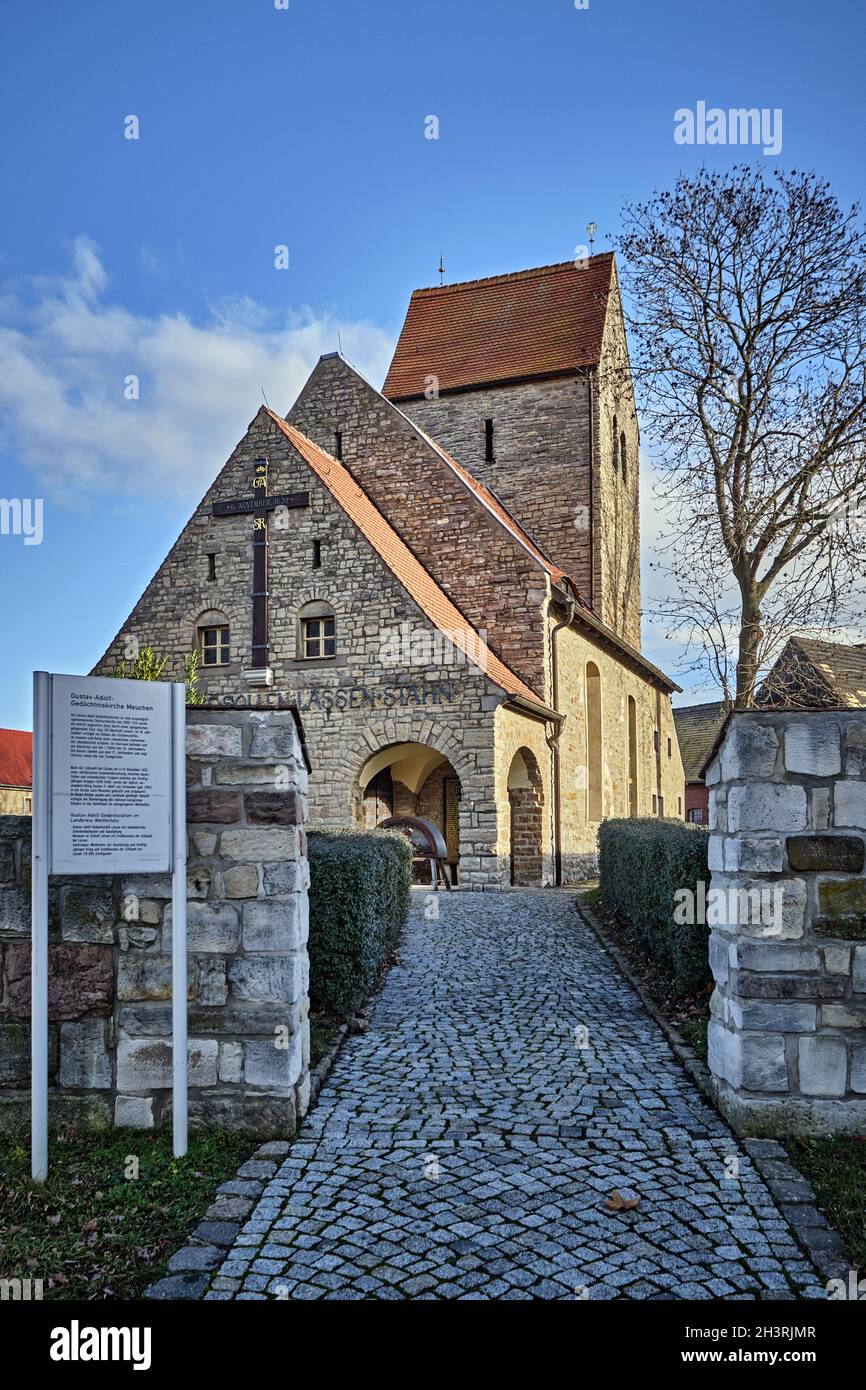 Gustav Adolf Memorial Church in Meuchen near LÃ¼tzen. Stock Photo