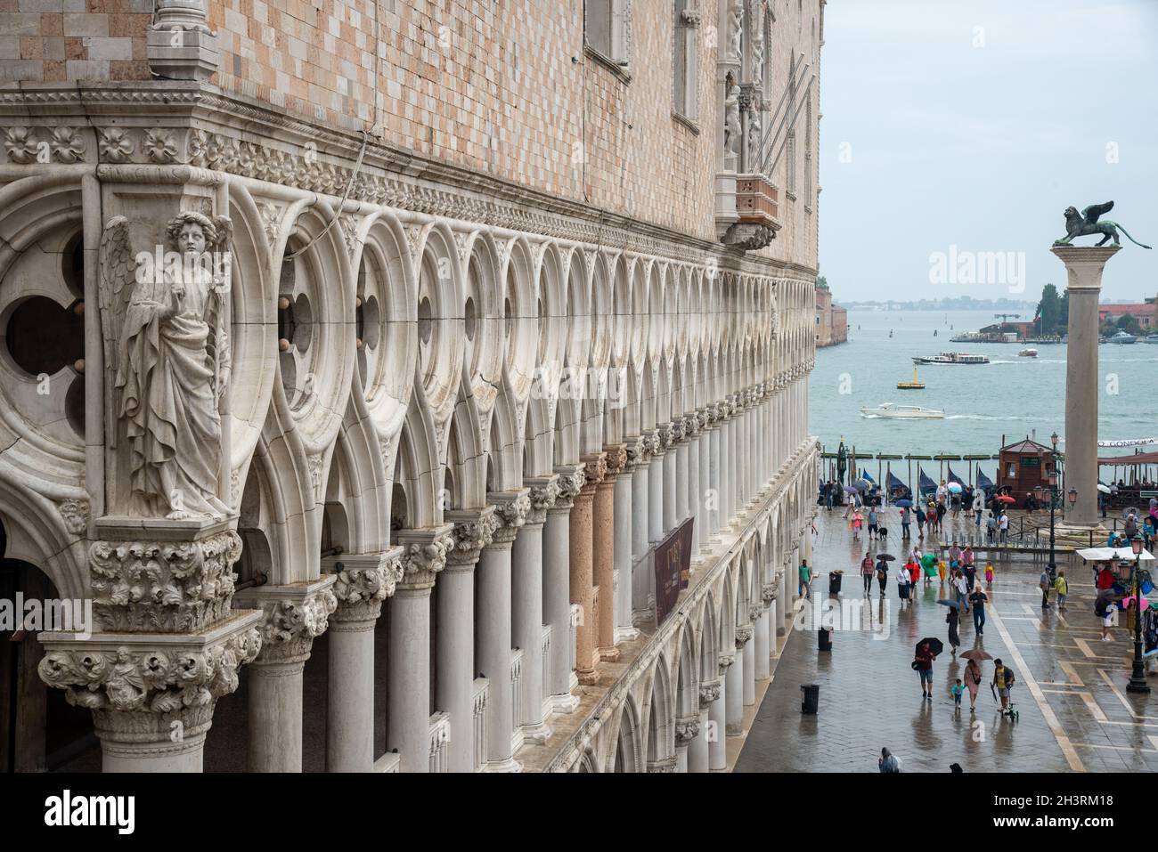 aerial view of San Marco square with Palazzo Ducale in Venice, Italy Stock Photo