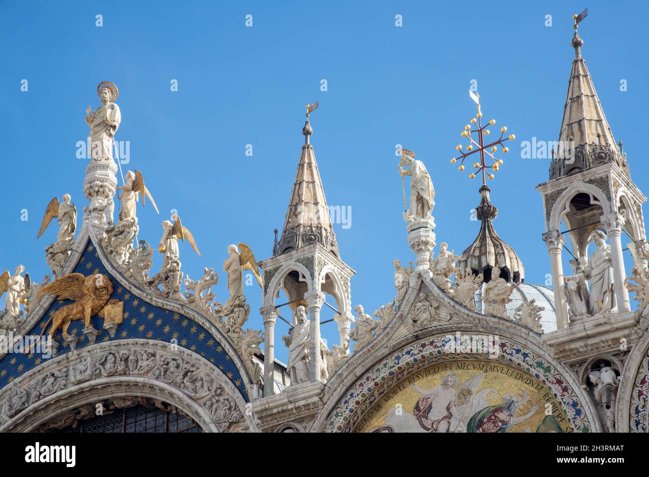 exterior detail of basilica at San Marco square in Venice, Italy Stock Photo