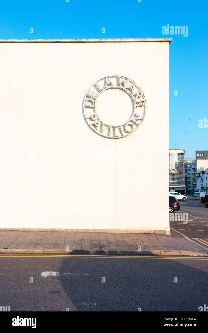 logo of De La Warr pavilion in Bexhill on Sea Stock Photo