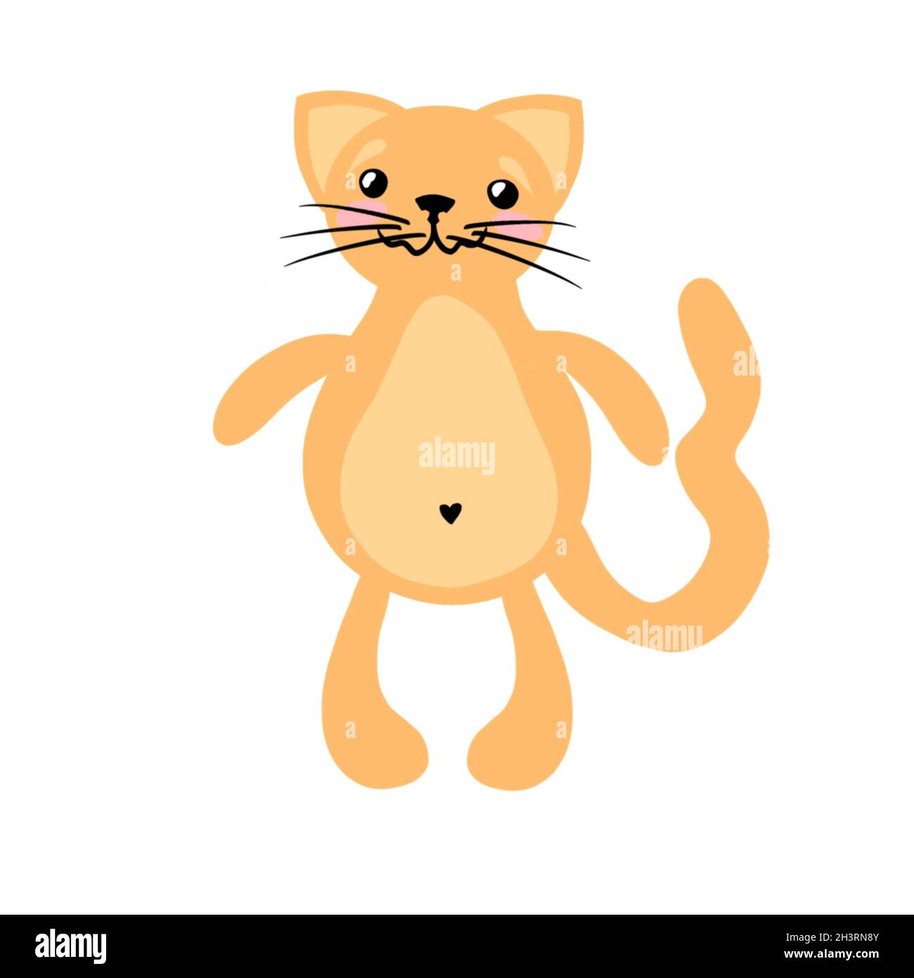 Cartoon cat on white background Stock Photo - Alamy