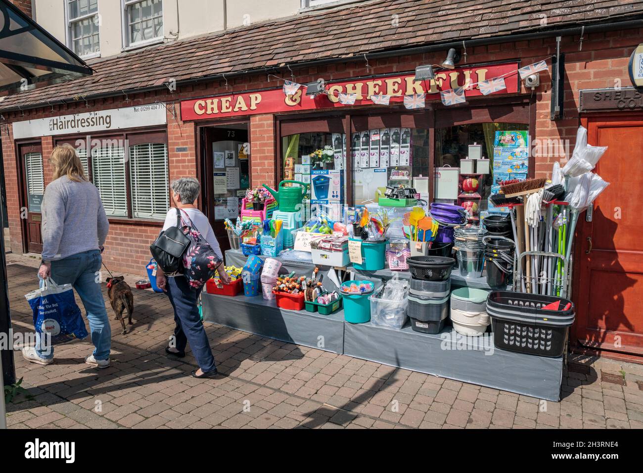 The 'Cheap and Cheerful' discount shop in Bewdley, Worcestershire Stock Photo