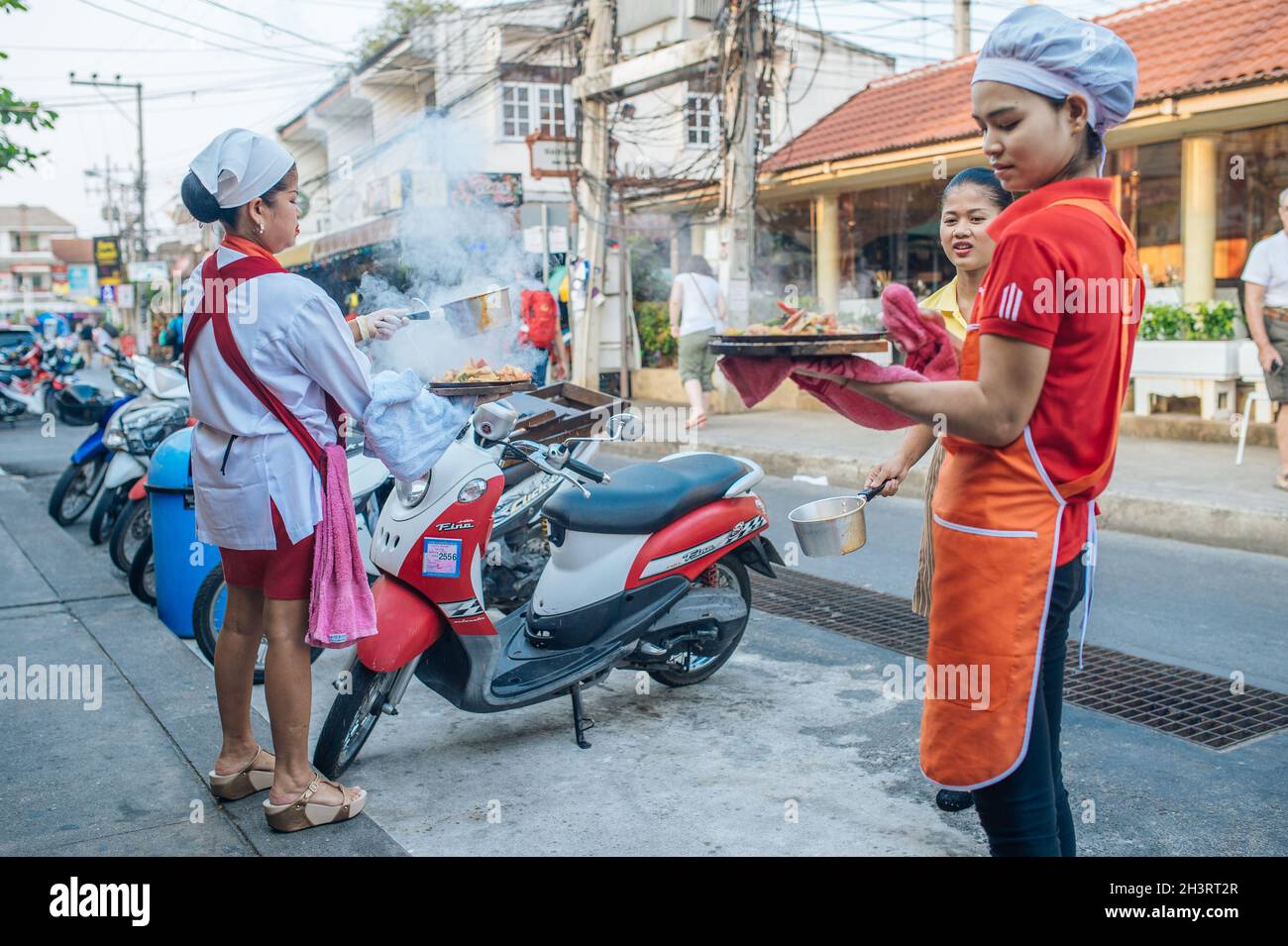 Hot Pot served at a restaurant in Hua Hin. Hua Hin is a popular travel destination in Thailand. Stock Photo