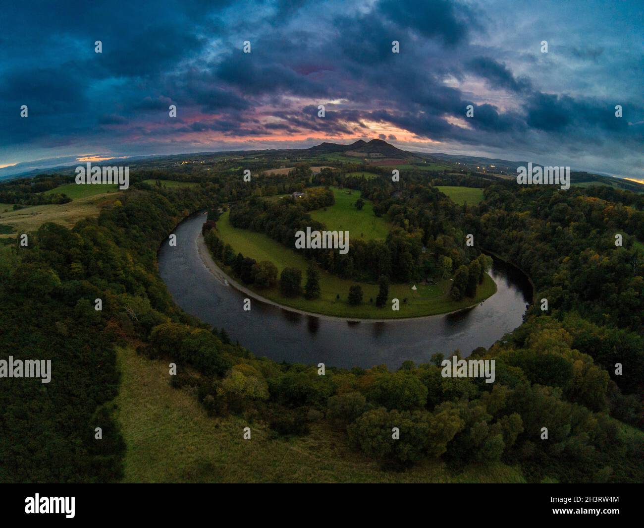 The Eildon Hills from Scott's View above the River Tweed, Bemersyde ...