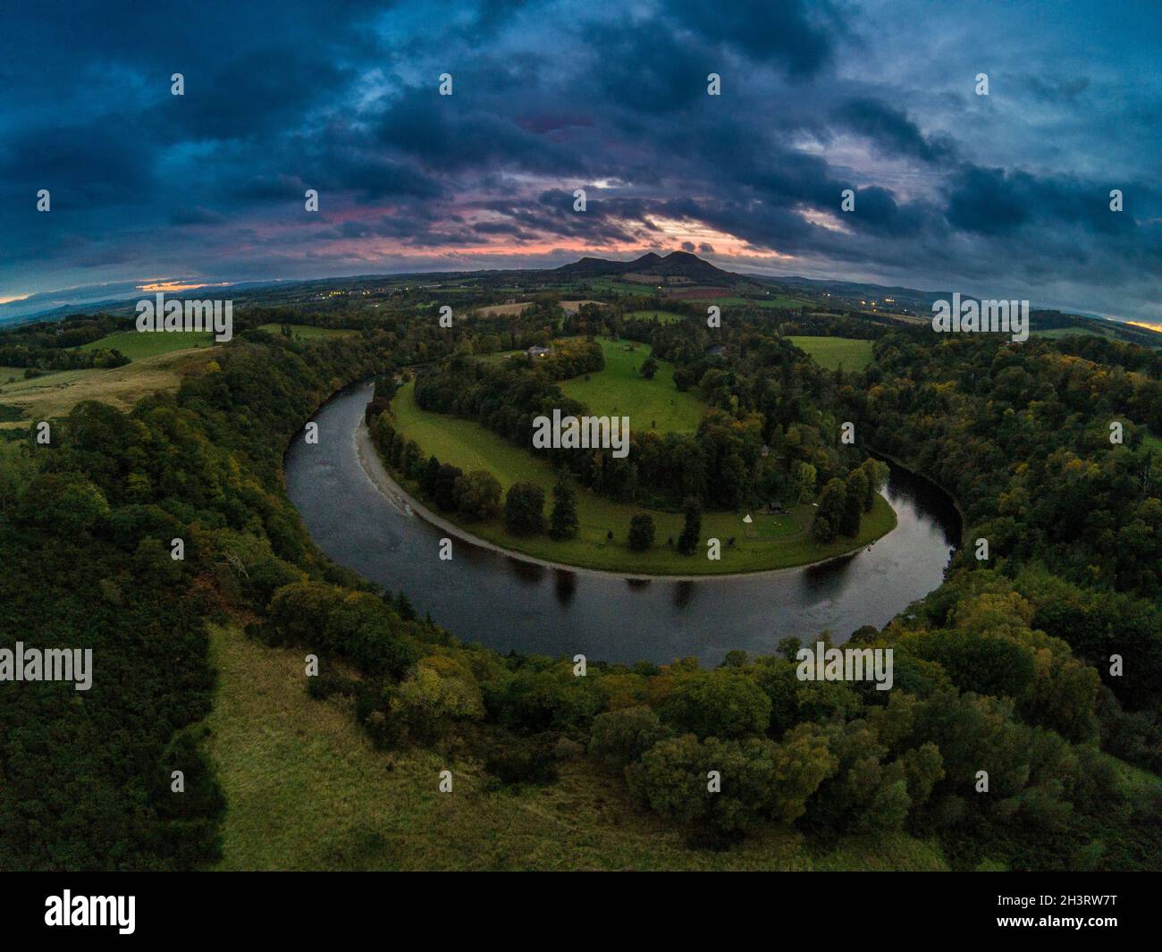 The Eildon Hills from Scott's View above the River Tweed, Bemersyde ...