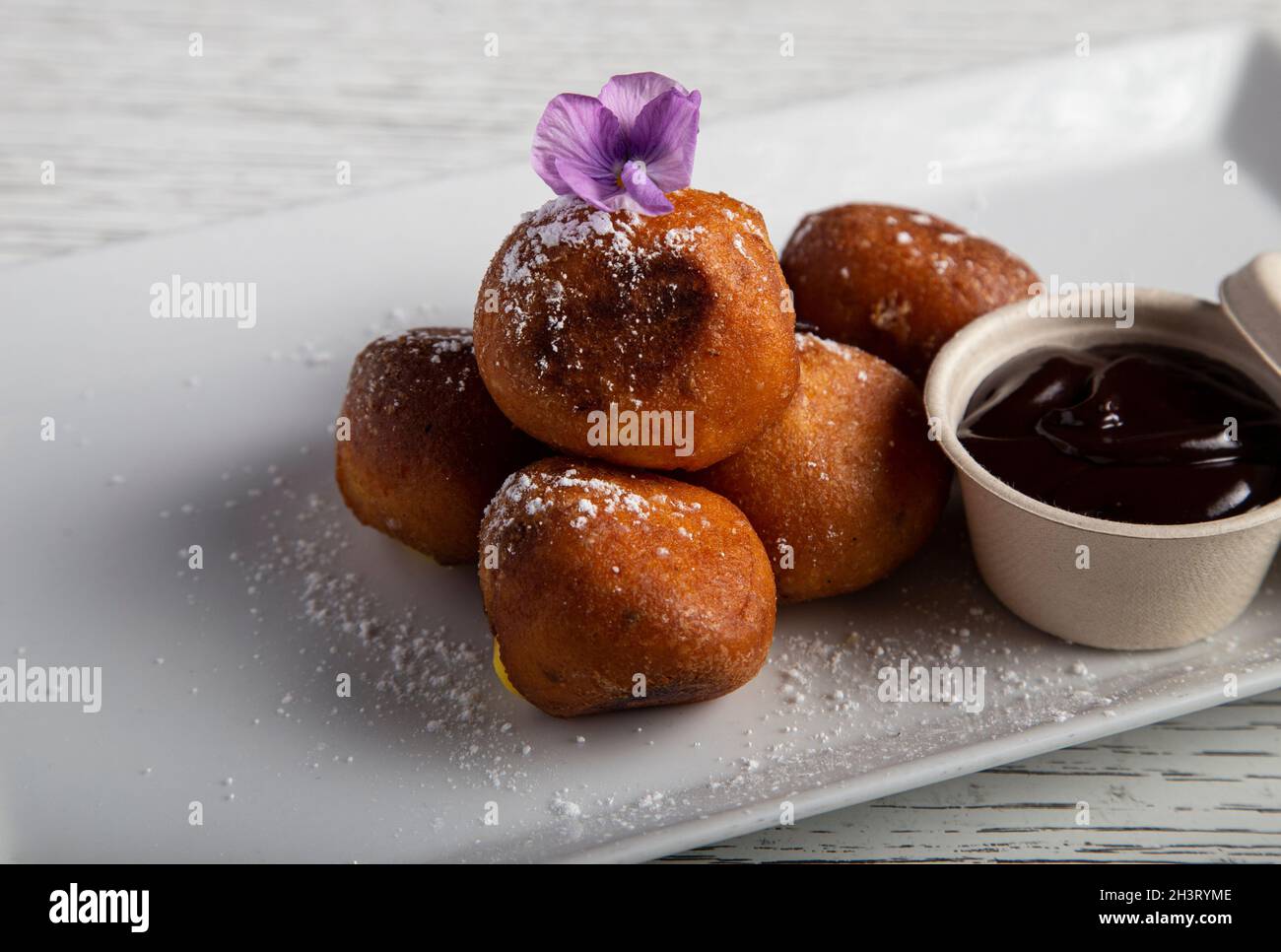 Chocolate filled donuts. Typical spanish sweet Stock Photo Alamy