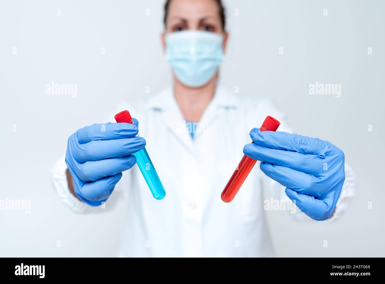 Formulating New Medicine Cure Infection Laboratory Experiment Display Presenting Medicine Virus Science Discussions Wearing Occu Stock Photo