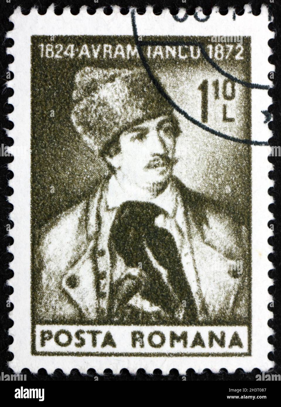 ROMANIA - CIRCA 1974: a stamp printed in Romania shows Avram Iancu (1824-1872), Romanian lawyer who played an important role in the local chapter of t Stock Photo
