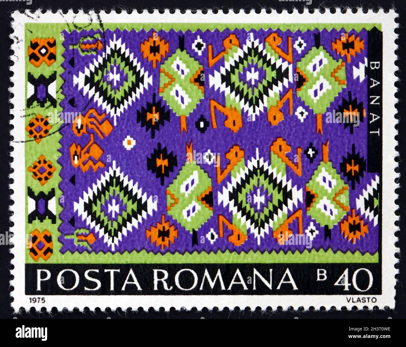 ROMANIA - CIRCA 1975: a stamp printed in Romania shows Romanian peasant ...