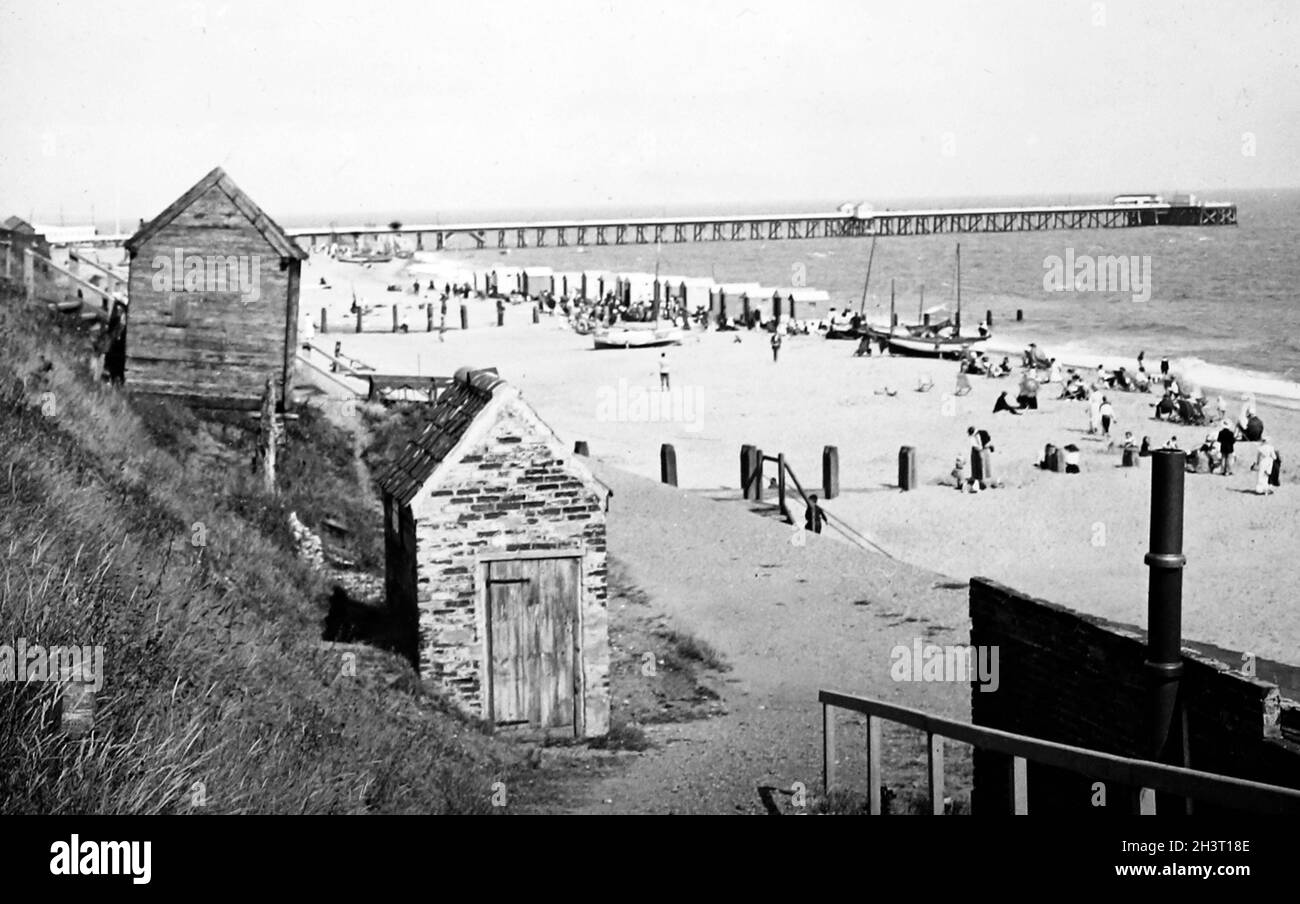 Southwold beach and pier, Victorian period Stock Photo Alamy
